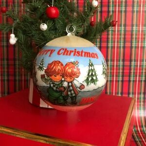 80's "Merry Christmas" Hummelwerk Ornament - 1980 - Christmas Ball Collectible